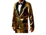 Men s Shiny Gold Rich Man Tux Tuxedo Holographic Jacket Costume Medium 40 42