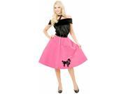 Women s Large 11 13 Sexy Pink Poodle Skirt 50s Sock Hop Costume