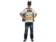 Men s DC Vintage Comic Book Batman Light Grey Costume T shirt Mask Medium 38 40