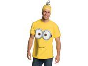 Adults Men s Despicable Me Minion Shirt With Headpiece Costume Medium 38 40