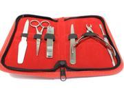 Bdeals 6pc Manicure Set with Pouch Stainless Steel Red Case