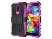 Hyperion Explorer 2 piece Premium Hybrid Protective Case Cover for Samsung Galaxy S5 MINI SM G800 Cell Phone PINK