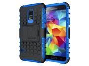 Hyperion Explorer 2 piece Premium Hybrid Protective Case Cover for Samsung Galaxy S5 MINI SM G800 Cell Phone BLUE