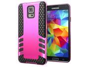 Hyperion Titan 2 piece Premium Hybrid Protective Case with Belt Clip for Samsung Galaxy S5 SV Cell Phone PINK CLIP