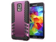 Hyperion Titan 2 piece Premium Hybrid Protective Case for Samsung Galaxy S5 SV Cell Phone PURPLE
