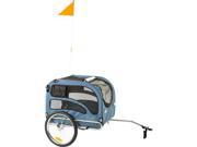 Blue 2 in 1 Pull Behind Dog Bike Carrier Bicycle Pet Trailer