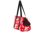 Pet Carrier Fashion Bag in Red with Animal Print Design