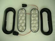 2 6 Oval Clear White 10 LED Reverse Back Up Utility Light Kits