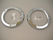 2 Round Chrome Bezels Covers 4 Grommet Mounted LED Stop Turn Tail Lights