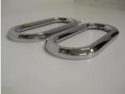 2 Oval Chrome Bezels Covers 6 Grommet Mounted LED Stop Turn Tail Lights