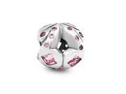 Bling Jewelry 925 Silver Music Note Simulated Pink Topaz CZ Bead Fits Pandora