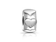 Bling Jewelry Heart Sterling Silver Spacer Bead Charm Pandora Compatible