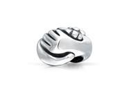 Bling Jewelry .925 Sterling Silver Holding Hands Handshake Friendship Bead Charm Fits Pandora