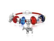 Bling Jewelry 925 Silver Patriotic USA Democrat Donkey Charm Bracelet Pandora Compatible