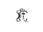 Bling Jewelry 925 Sterling Silver Christmas Gingerbread Man Cookie Bead Fits Pandora