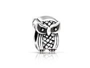 Bling Jewelry Sterling Silver Vintage Style Owl Bead Pandora Compatible Charm