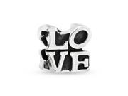 Bling Jewelry Letters of Love Sterling Silver Bead Fits Pandora Charms