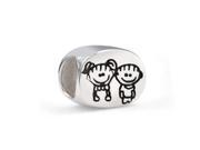 Bling Jewelry 925 Silver Oval Brother Sister Family Bead Fits Pandora