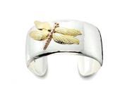 Bling Jewelry Two Tone Gold Plated Dragonfly Silver Plated Cuff Bracelet