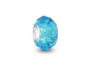 Bling Jewelry Blue Glass 925 Silver Faceted Bead Fits Pandora