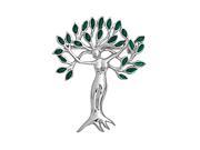 Bling Jewelry Green Leaves Tree of Life Goddess Brooch Pin 925 Silver