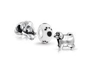 Bling Jewelry Sterling Silver Cute Puppy Dog Bead Set Fits Pandora Charms