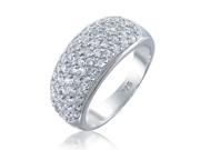 Bling Jewelry 925 Sterling Silver Cubic Zirconia Pave Five Row Ring