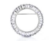 Bling Jewelry Sterling Silver Baguette CZ Circle of Life Pin Brooch