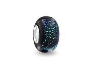 Bling Jewelry Sterling Silver Navy Blue Glitter Murano Glass Pandora Compatible