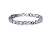 Bling Jewelry Bridal Round Cubic Zirconia Tennis Bracelet 8in Rhodium Plated