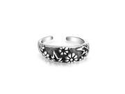 Bling Jewelry Oxidized Silver Flower Leaf Midi Ring Toe Rings Adjustable