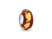 Bling Jewelry Sterling Silver Red Gold Foil Murano Glass Bead Pandora Compatible