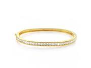 Bling Jewelry Gold Plated Channel Setting Princess Cut CZ Bangle Bracelet