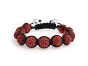 Bling Jewelry Shamballa Inspired Bracelet Red Crystal Beads 12mm Alloy
