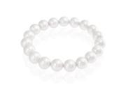 Bling Jewelry Bridal Round White Stretch Simulated Pearl Bracelet 10mm