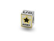 Bling Jewelry Patriotic 925 Silver US Army Bead Fits Pandora Troll Chamilia