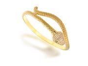 Bling Jewelry Gold Plated Green Eyes Snake CZ Bangle Bracelet