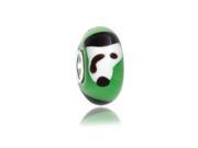 Bling Jewelry Sterling Silver Green Murano Glass Black White Dog Like Snoopy Bead Fits Pandora
