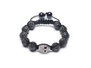 Bling Jewelry Black Shamballa Inspired Bracelet Crystal Skull Bead Alloy