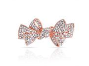 Bling Jewelry Small Rose Gold Plated Bridal Ribbon Bow Brooch Pin Crystal