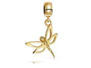 Bling Jewelry Gold Plated 925 Sterling Silver Dragonfly Charm Dangle Bead Fits Pandora