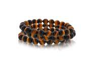 Bling Jewelry Set of 3 Stackable Simulated Tiger Eye Stretch Bracelet 8mm