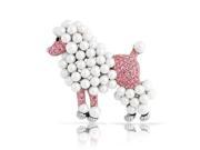 Bling Jewelry Poodle Pink Crystal Simulated Pearl Pin Rhodium Plated