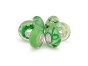 Bling Jewelry Green Simulated Emerald Murano Glass Bead Bundle 925 Silver Fits Pandora