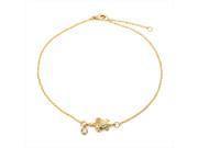 Bling Jewelry Gold Vermeil Nautical Turtle Anklet Solitaire CZ Charm Silver 9in