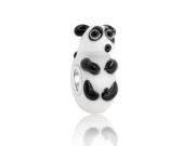 Bling Jewelry 925 Silver Lampwork Glass 3D Panda Bear Animal Bead Fits Pandora