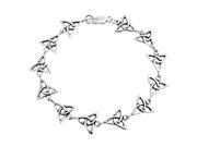 Bling Jewelry Triquetra Celtic Trinity Knot 925 Silver Link Bracelet 7in