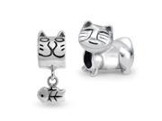 Bling Jewelry Sterling Silver Kitty Cat Charm Bead Pandora Compatible