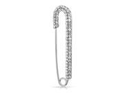 Bling Jewelry Clear Crystal Social Awareness Safety Pin Brooch Silver Plated