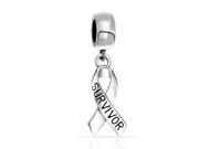 Bling Jewelry 925 Sterling Silver Survivor Ribbon Charm Bead Pandora Compatible